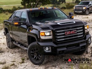 GMC Sierra 2500HD Flexible Solar Panel Kit - Complete Kit w/ Waterproof Controller + Hood Decal - 2017-2019 - 50W